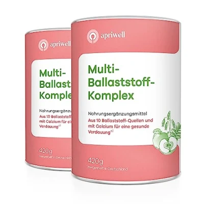 Abbildung von Multi Ballaststoff Komplex 10 Premium Ballaststoffe &amp; Calcium Verdauung, Darmflora, Immunsystem, Cholesterin Blutzucker vegan, glutenfrei, laktosefrei 420g Pulver (2er Pack)