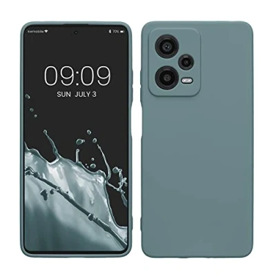 Abbildung von kwmobile Handyhülle kompatibel mit Xiaomi Redmi Note 12 Pro 5G Hülle Handy Case aus weichem Silikon in Arctic Night
