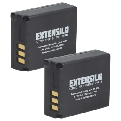Abbildung von EXTENSILO 2X Akku Ersatz für Panasonic CGA S007, S007E, DMW BCD10, S007A/1B, S007A/B Kamera (1000mAh, 3,7V, Li Ion)