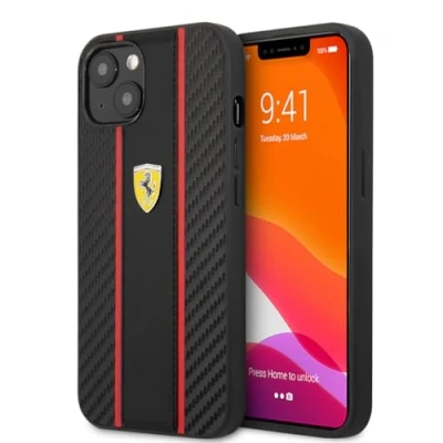 Abbildung von CG MOBILE, Ferrari Hard Back Case für iPhone 13 Mini Glatter Reifenstreifen Schwarz