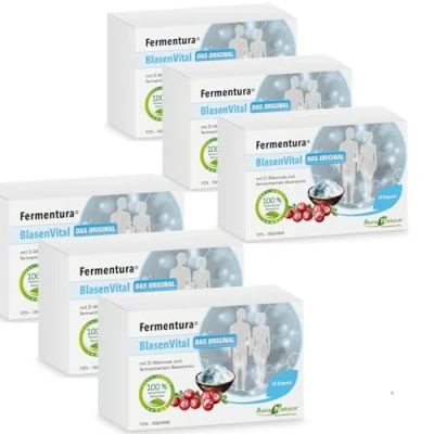 Abbildung von Aura Natura Fermentura Blasenvital mit D Mannose Cranberry Extrakt &amp; Fermentiertem Beerenmix Natürliche Blasenunterstützung Harnwegspflege 360 Kapseln, 6er Pack Vegan