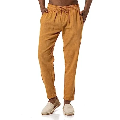 Abbildung von Red Bridge Herren Hose Leinenhose Freizeithose Knöchelhose Camel S
