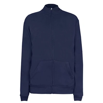 Abbildung von SUMG Zipper Jacke Sweatjacke Strickjacke mit Seitentaschen und Stehkragen viele Farben GrößenNEU (S, Navy Blau)