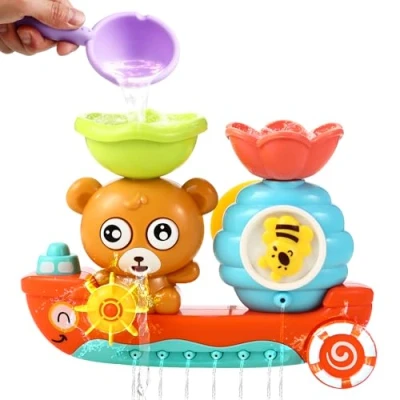 Abbildung von Badewannenspielzeug ab 1 2 3 4 Jahr, Bär und Bee, Wasserspielzeug Kinder, Badespielzeug Baby Badewannen Spielzeug, Spielzeug Geschenk für Jungen Mädchen Geburtstag