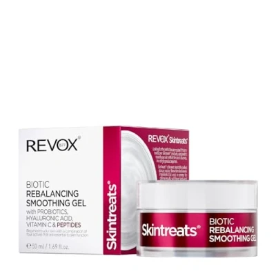 Abbildung von REVOX B77 Skintreats Biotic Rebalancing Smoothing Gel, 50 ml, weichmachendes Gesichtsgel, gleicht aus, nährt und spendet Feuchtigkeit, stärkt die Hautbarriere, reguliert Sebo Produktion,