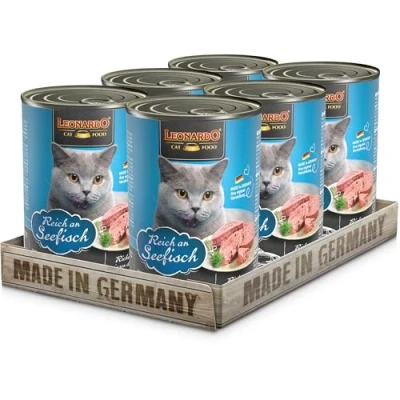 Abbildung von LEONARDO Nassfutter [6x400g Seefisch] Getreidefreies für Katzen Feuchtfutter Alleinfutter aus der Dose