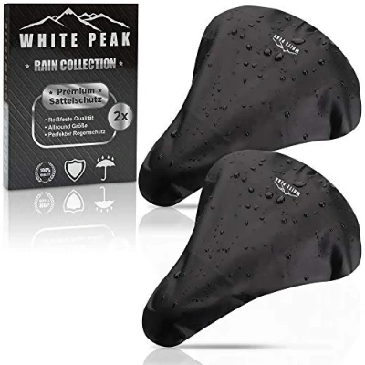 Abbildung von WHITE PEAK® 2er Set Sattelbezug in Universalgröße für jedes Fahrrad Sattelschutz Wasserdicht Fahrradsattel Regenschutz Überzug Fahrradsattelschutz Fahrradsattelbezug wasserdichte Sattel