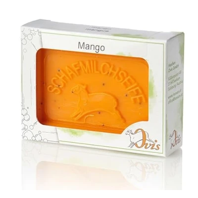 Abbildung von Schafmilchseife Ovis Verpackt 100g Mango Naturseife Seife Schafmilch Ohne Zusätze Empfindliche Haut Reinigung und Pflege