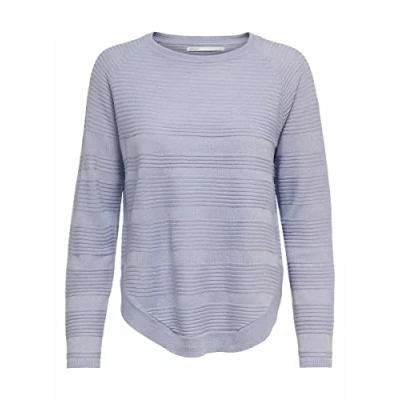 Abbildung von ONLY Damen Dünner Strick Pullover Langarm Rundhals Knitted Sweater Basic Stretch Jumper ONLCAVIAR, Farben:Lila 2, Größe:S