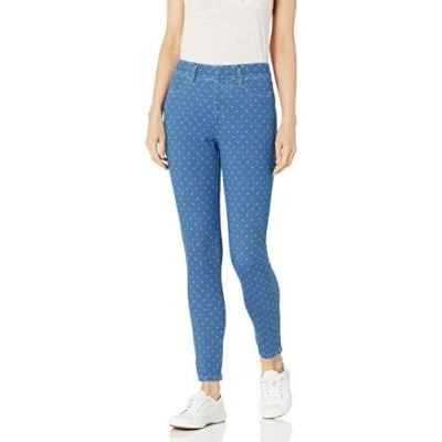 Abbildung von Amazon Essentials Damen Elastische Strickjacke Zum Anziehen (In Übergröße Erhältlich), Indigo Waschung Weiß Punkte, XXL
