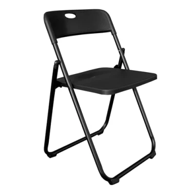 Abbildung von Spetebo Klappstuhl schwarz belastbar bis 110 kg 87 x 49 cm Gäststuhl aus Metall und Kunststoff klappbar Küchenstuhl Beistellstul Stuhl