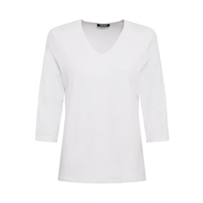 Abbildung von Olsen MIT Vausschnitt Langarmshirt, Damen, Größe: 40, Weiß