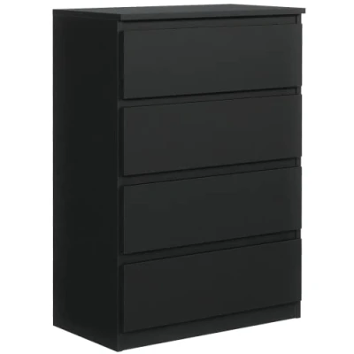 Abbildung von meble masztalerz Kommode Schwarz Matt mit 4 Schubladen 70 cm, Sideboard Wohnzimmer, Schlafzimmer H: 102 B: T: 39 cm Schubladen, Schubladenschrank