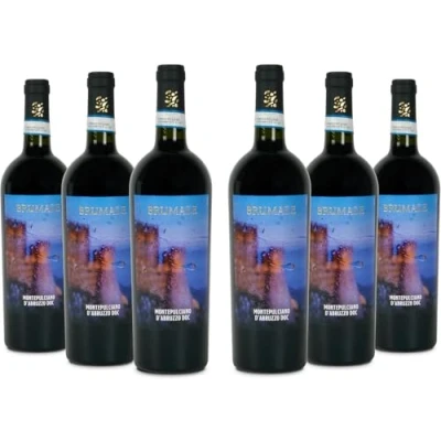 Abbildung von Brumale Rotwein Montepulciano d&#039;Abruzzo, vollmundiger und intensiver Wein mit Noten roter schwarzer Früchte, 12,5% Vol., Karton 6 Flaschen 750 ml