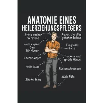 Abbildung von Anatomie eines Heilerziehungspflegers: Heilerziehungspfleger Notizbuch Tagebuch DIN A5 Liniert 120 Seiten