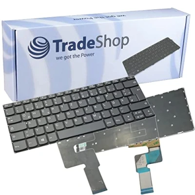 Abbildung von Trade Shop Original Laptop Notebook Tastatur Keyboard Deutsch QWERTZ Grau für Lenovo IdeaPad 320 14IKB 14ISK 320S 14IKBR / ohne Rahmen