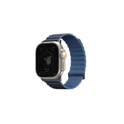 Abbildung von Uniq Apple Watch Armband Echtes Leder Bunt Geeignet für 1 9 / SE Ultra (2) 42/44/45/49 mm Preußisch/Nebelblau