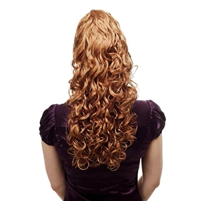 Abbildung von Voluminös wallendes Haarteil/Zopf/Pferdeschwanz, lockig, sehr lang, Blond 60 cm N310 27C