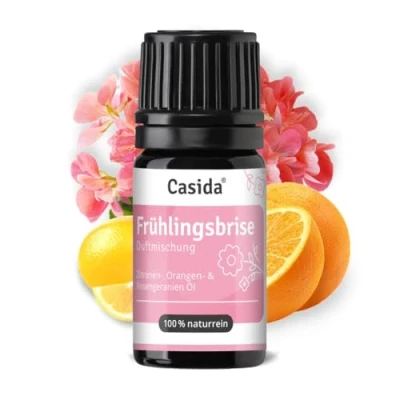 Abbildung von Casida Frühlingsbrise Duftmischung mit Zitronen Öl, Orangen Öl und Rosengeranien Für ein Gefühl der Reinheit des Neubeginns 5ml 100% naturreine ätherische Öle Aromatherapie