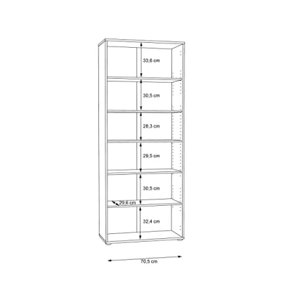 Abbildung von Bücherregal Standregal Old Wood 74 x 35 cm TEMPRA