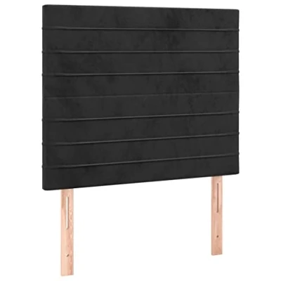 Abbildung von vidaXL 2X Kopfteil Betthaupt Polsterkopfteil Bettkopfteil für Bett Bettgestell Bettrahmen Schlafzimmer Bettzubehör Schwarz 100x5x78/88cm Samt