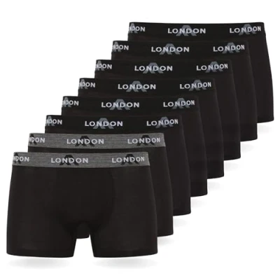 Abbildung von FM London 8PACK Fitted Hipsters Boxer Shorts Panties, Herren, Größe: XL, Black (black 01)