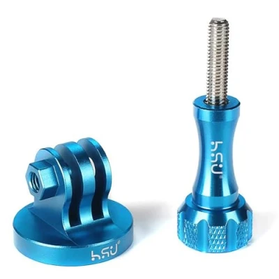 Abbildung von HSU Stativ Adapter für GoPro, Aluminium Halterung mit Schraube Hero 12/11/10/9/8/7/6/5/4/3 und meisten Anderen Action Kameras(Blau)
