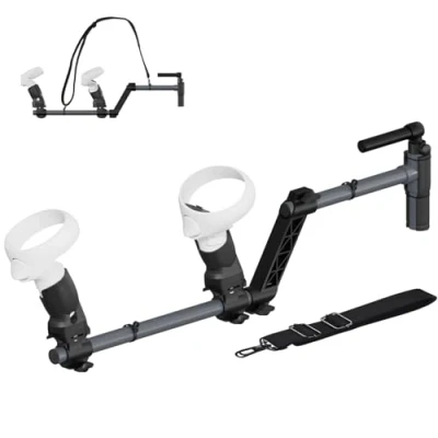 Abbildung von Magnetic VR Gun Stock for Quest 2, Rifle Grip Controller Accessories Compatible with MetaQuest Lightweight &amp; Quick Removable Quest2 Control Gunstock Adapter (for 2)
