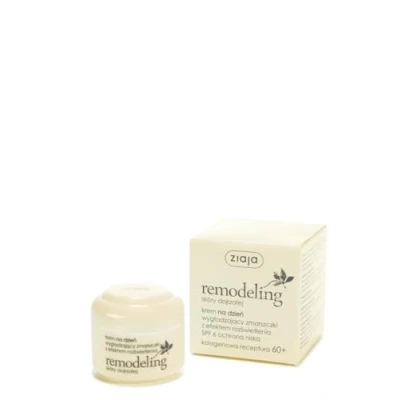 Abbildung von Ziaja Remodeling Anti Falten Tagescreme mit Kollagen Formel 60+ für reife Haut /// skory dojrzalej krem na dzien 50ml