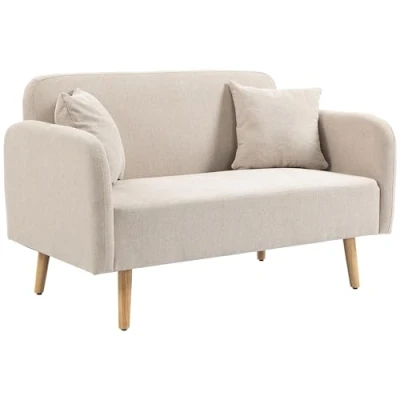 Abbildung von 2 Sitzer Sofa Couch mit Wurfkissen gepolsterter Doppelsofa Samtopik