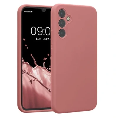 Abbildung von kwmobile Handyhülle kompatibel mit Samsung Galaxy A34 5G Hülle gummierte Handy Case aus Silikon in Winter Rose