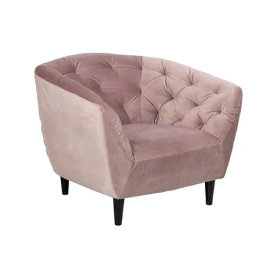 Abbildung von ACTONA GROUP Loungesessel &quot;Ria Armlehnstuhl, Polstersessel, Einzelsofa, Relaxsessel,&quot;, 1 Sitzer, Samtstoff, Massivholz Beine, Taschenfederkern, Tufting