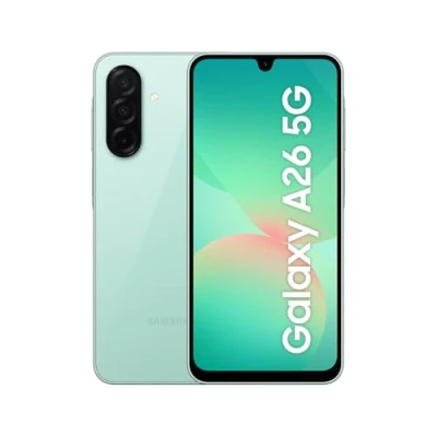 Abbildung von Samsung Galaxy A26 5G AI Smartphone ohne Vertrag, Simlockfreies Handy mit Android, 8 GB RAM, 256 Speicher, 50 MP Kamera, Mint, 2,5 Jahre Herstellergarantie [Exklusiv auf Amazon]