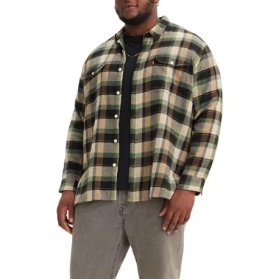 Abbildung von Levi&#039;s Plus BIG Jackson Worker Hemd, Herren, Größe: XXL, Medina meteorite