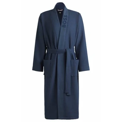 Abbildung von BOSS Waffle Kimono Bademantel, Herren, Größe: Medium, Medium blue