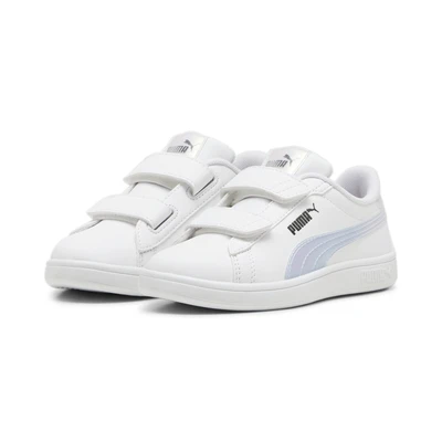 Abbildung von Puma Smash 3.0 HOLO 2.0 Unisex Sneaker low für Kinder, Größe: 27.5, White/mauve mist/silver Schuhe