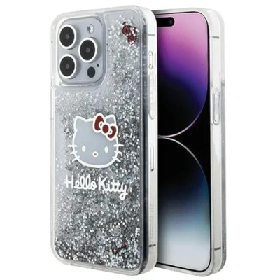 Abbildung von Hello Kitty HKHCP15XLIKHET Hülle für iPhone 15 Pro Max 6.7&quot; Silber hardcase Liquid Glitter Charms Head