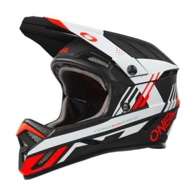 Abbildung von O&#039;NEAL Mountainbike Helm MTB Downhill Robustes ABS, Ventilationsöffnungen für Luftstrom &amp; Kühlung, ABS Außenschale Backflip Helmet Strike V.23 Erwachsene Schwarz Rot Weiß L