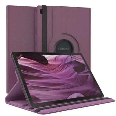 Abbildung von EAZY Case Tablet Hülle für Samsung Galaxy Tab S6 Lite Schutzhülle 10.4 Zoll Smart Cover Rotationcase zum Aufstellen Klapphülle 360 drehbar mit Standfunktion Tasche Kunstleder Lila