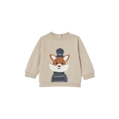 Abbildung von Vertbaudet Jungen Baby Sweatshirt beige meliert 86