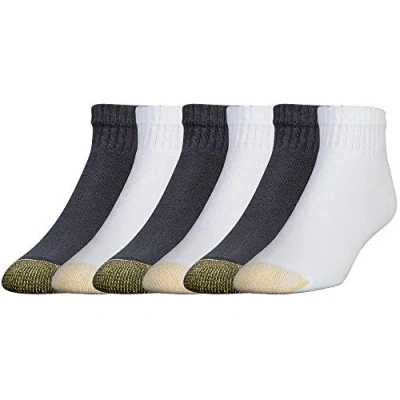 Abbildung von Gold Toe Herren 656p Cotton Quarter Athletic, mehrere Socken, Schwarz und Weiß (6 Paar), X Large (6er Pack)