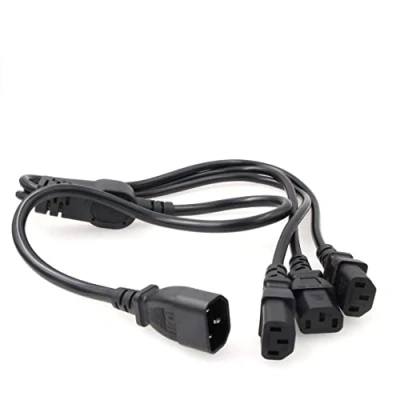Abbildung von Eonvic IEC 320 C14 Stecker auf 3 x C13 Buchse, Y Splitter Stromkabel, 1 m
