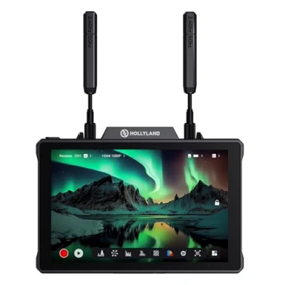 Abbildung von Hollyland Pyro 7 Kamera Field Monitor SDI&amp;HDMI 4K Video Funkstrecke, 7&quot; 1500nit 450m Reichweite 60ms Latenz Auto Dual Band Hopping mit Waveform, LUTs, Record, APP Überwachbar, Transmitter in 1