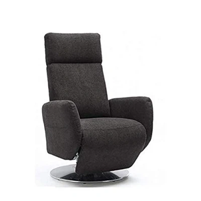Abbildung von Cavadore TV Sessel Cobra, Fernsehsessel mit 2 E Motoren und Akku, Relaxfunktion, Liegefunktion, Ergonomie S, 71 x 110 82, Belastbar bis 130 kg, grau