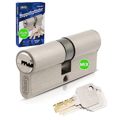 Abbildung von GERCAR Pro Schließanlage DIY MIX Profilzylinder 35/45 Schließzylinder gleichschließend nach wunsch kombinierbar Zylinderschloss 80 mm A:35 B:45 selbst zusammenstellen mit einem Schlüssel