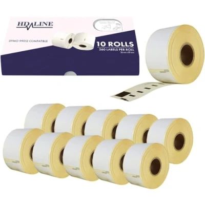 Abbildung von Dymo Etiketten für Labelwriter 99012 10 Rolle Pack X 260 St. Je = 2600 Etikette, Selbstklebend, Kompatibel &amp; Seiko Etikettendrucker, 89 36 mm