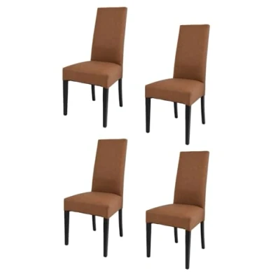 Abbildung von t m c s Tommychairs 4er Set Moderne Stühle Luisa für Küche und Esszimmer, robuste Struktur aus lackiertem Buchenholz Farbe Wengeholz, Gepolstert mit Kunstleder in der Lederfarbe bezogen