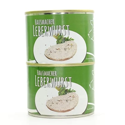 Abbildung von 2 x Konserve 200g Diem Leberwurst, Leberwurst nach Hausmacher Art, Die Grobe Brotzeit in der Dose