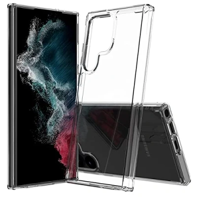 Abbildung von CoverKingz Handyhülle für Samsung Galaxy S23 Ultra Stoßfeste Handy Hülle mit Kameraschutz Slim Hybrid Case Transparent Clear Cover