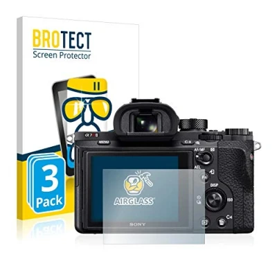 Abbildung von BROTECT Schutzglas für Sony Alpha 7R II (3 Stück) Schutzfolie Panzer Folie Glas [Extrem Kratzfest 9H, Anti Fingerprint, Ultra Transparent]